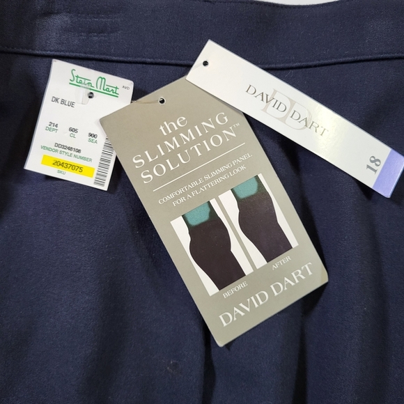 DAVID DART Slimming Solution Straight Leg Slacks in Navy Blue - Size 18 - Picture 5 of 6